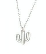 Collar pequeño de cactus en plata de ley - Encanto delicado