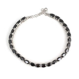 Sterling Silver Oval Onyx Tennis Bracelet - Classic & Elegant