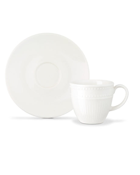 Porcelain Coffee Cup Set for Two - Elegant Soleil Design