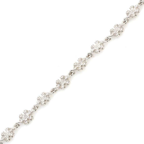 Sterling Silver Snowflake Bracelet - Sparkling Zircon Design