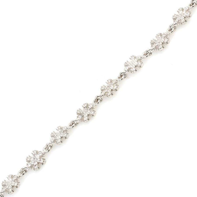 Sterling Silver Snowflake Bracelet - Sparkling Zircon Design