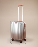 Silver Carry-On Luggage - Hardshell Travel Suitcase
