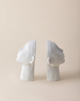 White Resin Bookend - Lucian Sculptural Home Decor Accent