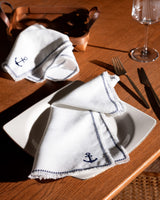 Ancre Design Cloth Dinner Napkins - Set of 2 Reusable Fabric Table Linens