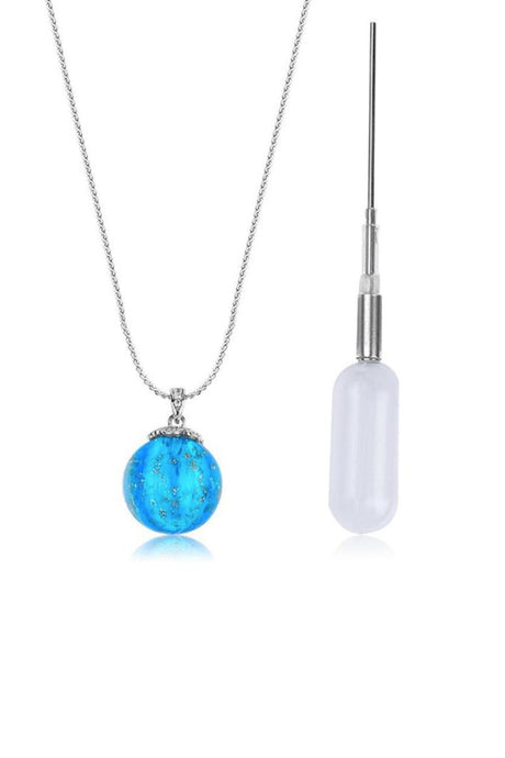 Premium Scented Glass Orb Necklace Blue