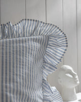 Cotton Blend King Size Duvet Cover Set - Ruffled Yarn Dyed