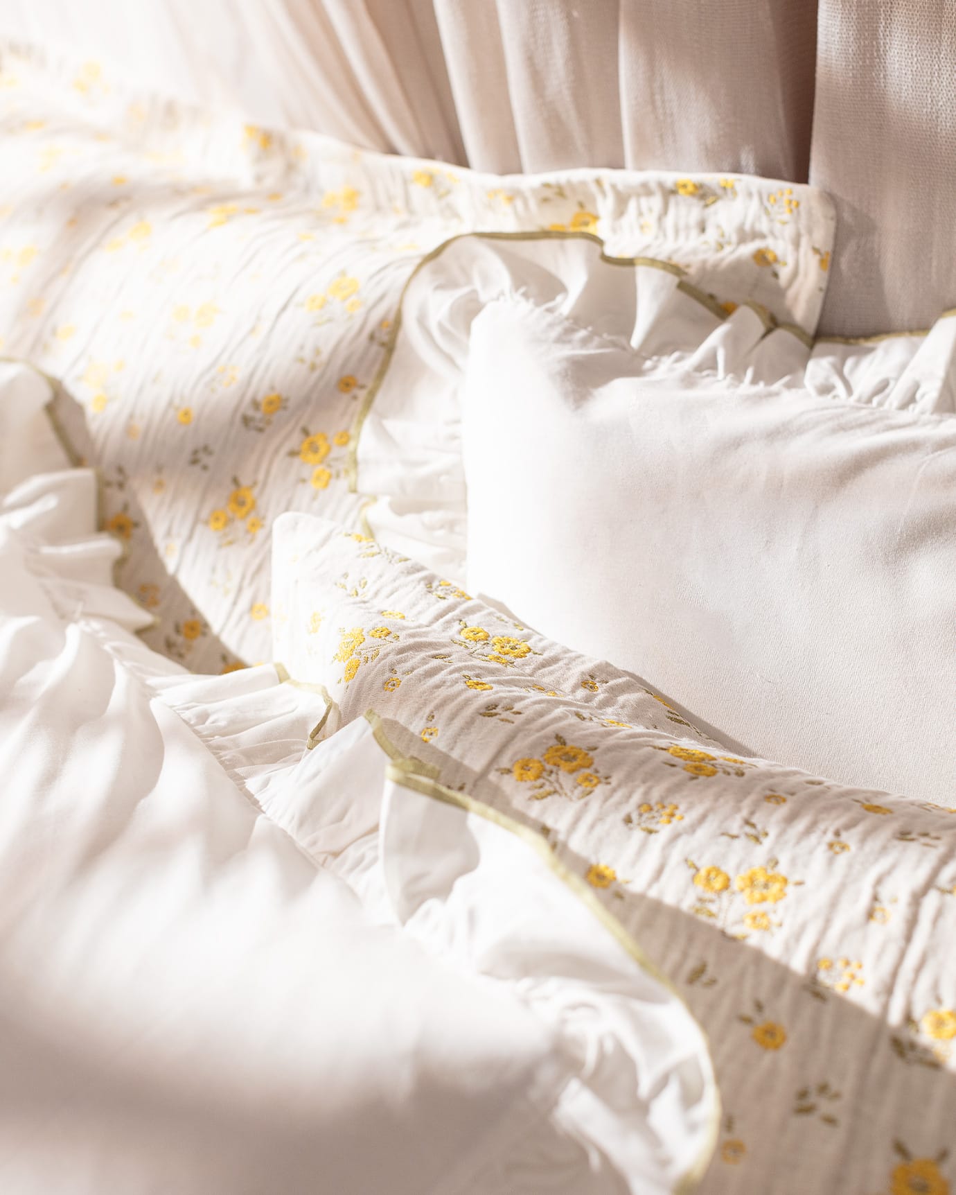 Cotton Blend Double Bedspread Set - Roseline Collection