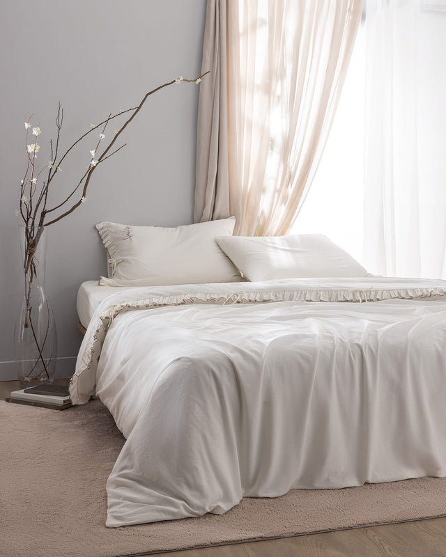 100% Cotton Embroidered Duvet Cover Set - Family Size