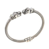 Premium Sterling Silver Mens Elephant Head Twist Bracelet