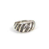 Professional 925 Sterling Silver Engraved Grooved Ring