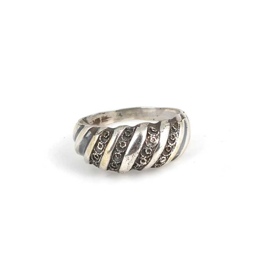 Professional 925 Sterling Silver Engraved Grooved Ring