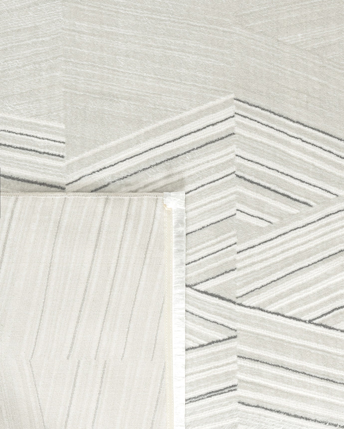 White Gray Modern Area Rug - Living Room Carpet