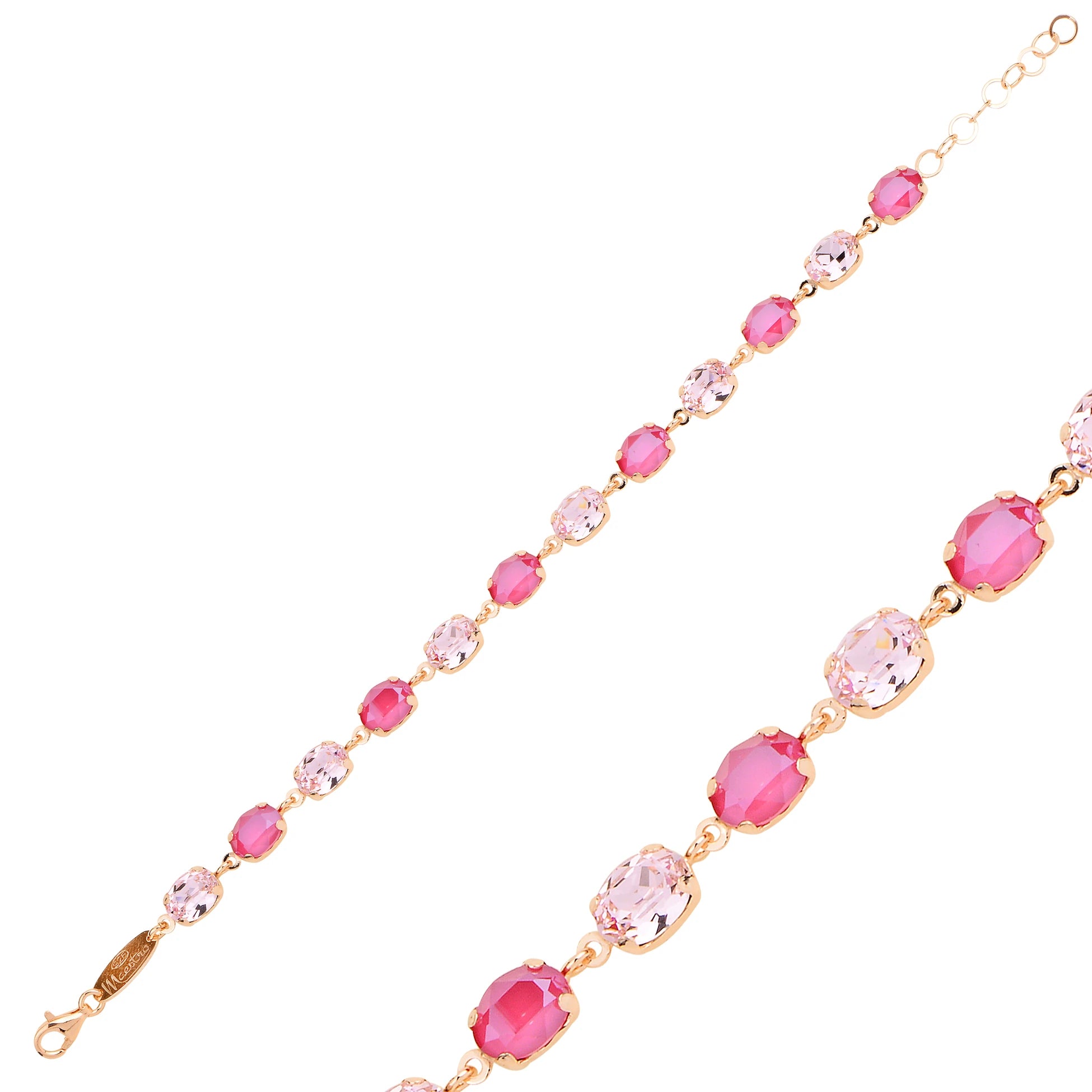 Oval Cut Crystal Bracelet - Dazzling Elongated Link Design