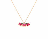 925 Sterling Silver Three-Stone Zircon Pendant Necklace for Her