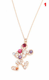 Premium Sterling Silver Cute Figure Necklace Pink