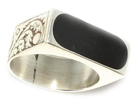 Handcrafted 925 Sterling Silver Ring with Polyester Stone Accent