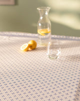Durable PVC Tablecloth - Easy-Care White & Blue Dining Accent