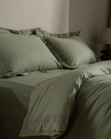 100% Cotton Double Duvet Cover Set - Embroidered