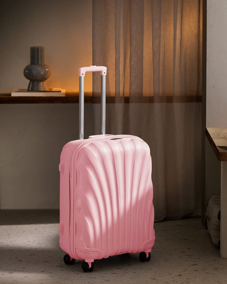 Medium Blush Pink Hardshell Suitcase - Durable Travel Luggage