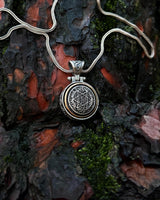 Collier pendentif en argent sterling avec sceau de Salomon rotatif - Sagesse & Protection