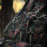 Sterling Silver Medieval Dagger Necklace - Gothic Warrior Design