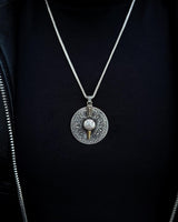 Collier en argent sterling avec roue zodiacale rotative - 12 signes astrologiques