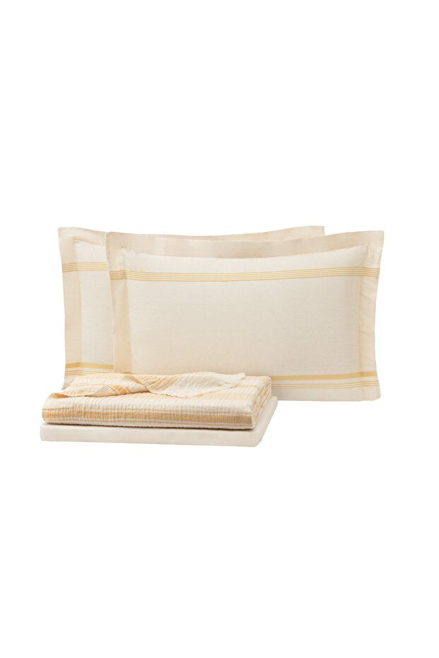 Meri Double Pique Bedding Set - 100% Cotton Mustard