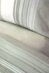 Ensemble de housse de couette rayée Vetro Haki double taille - 4 pièces