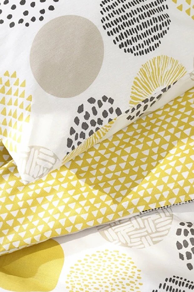 Yuna Yellow 100% Cotton Single Duvet Cover Set