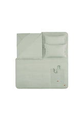 Plain Double Ranforce Washed Duvet Cover Set - Sage Green
