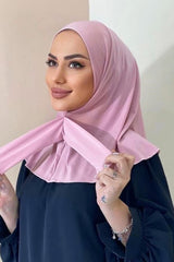 Ready Headscarf Shawl - Powder Pink, Easy Care & Chic