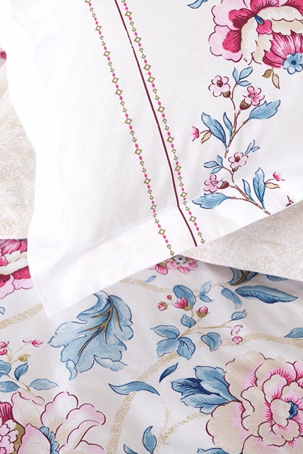 Ilena Fuchsia 100% Cotton Double Duvet Cover Set