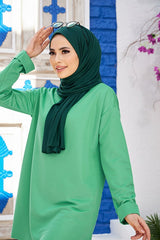 Lightweight Emerald Jersey Shawl - Soft & Versatile