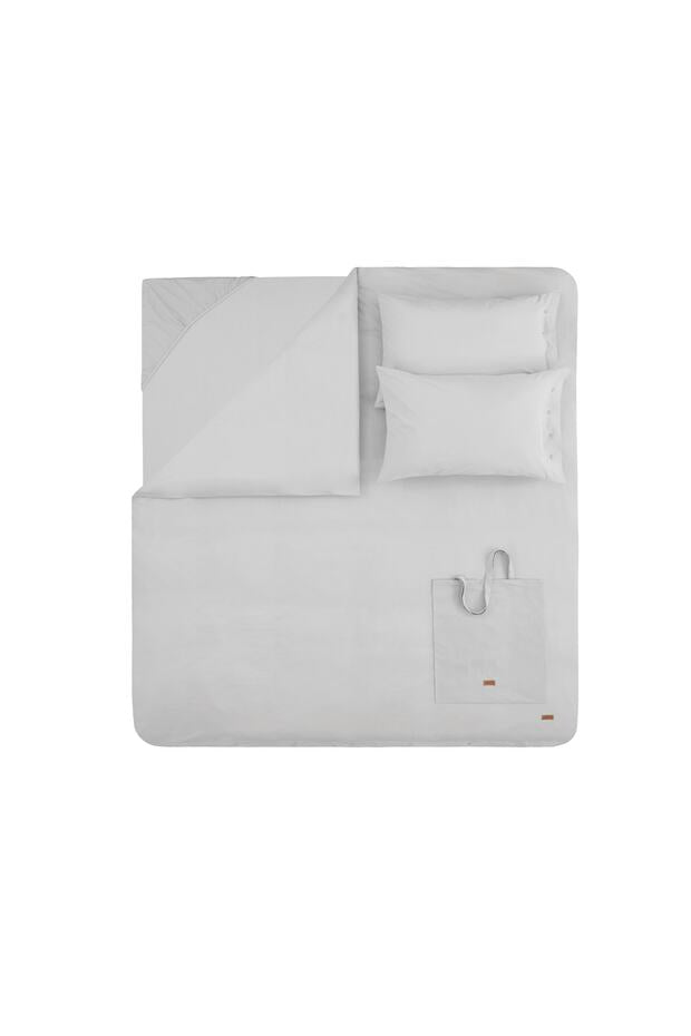 Plain Double Duvet Cover Set - 100% Cotton Grey