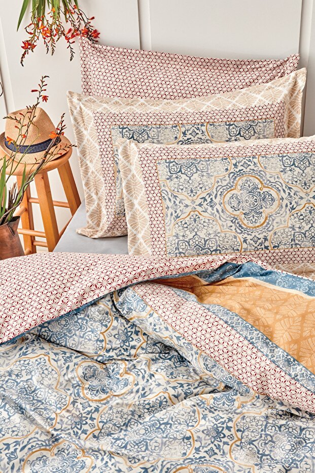 Delissa Double Ranforce Duvet Cover Set - 100% Cotton Blue