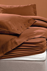 Plain Double Ranforce Duvet Cover Set - Terracotta