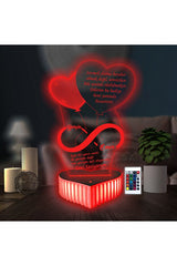 Personalized 3D LED Lamp - 16 Color Remote Control, Valentine's Gift