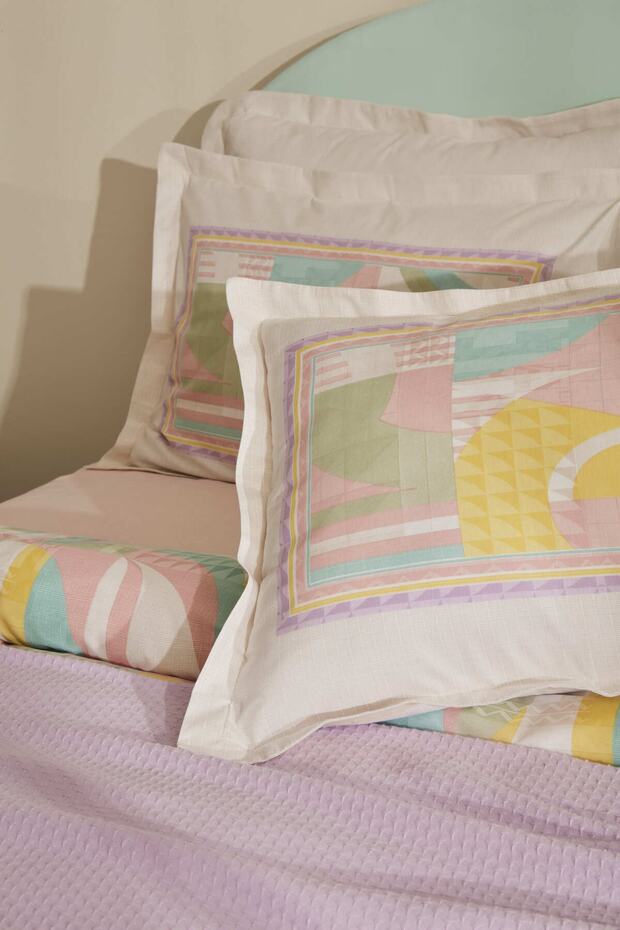 Pine Double Duvet Cover & Quilt Set - 100% Cotton Lilac