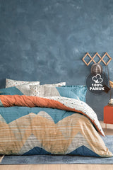 Aden Double Duvet Cover Set - 100% Cotton, Navy Blue