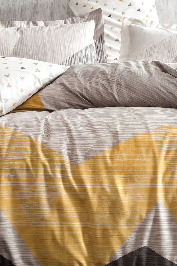 Aden Ranforce Double Duvet Cover Set - 100% Cotton, Grey