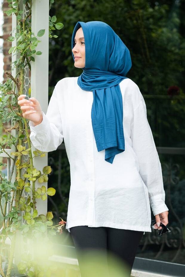 Practical Jersey Hijab Scarf - Petrol Color