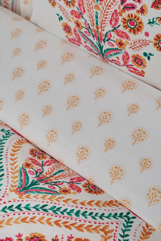 Carmenta Double Duvet Cover Set - 100% Cotton Floral
