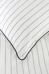 Misha 100% Cotton Double Duvet Cover Set - Pinstripe