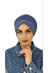 Indigo Ready Turban & Scarf Set - Timeless Style