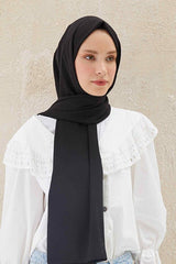 Premium Medina Silk Hijab - Elegant Black