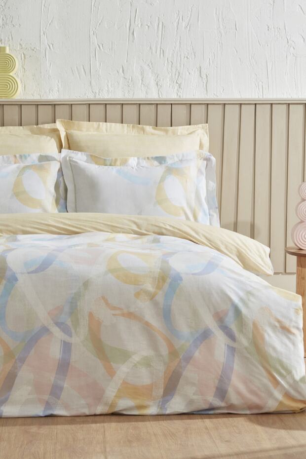 Favora Double Duvet Cover Set - Multicolor, 100% Cotton