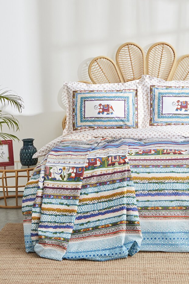 Perez Single 100% Cotton Duvet Cover Set with Pique