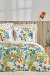 Botanical Double Duvet Cover Set - 100% Cotton, Green