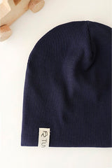Baby Navy Rippmütze - Weiche 100% Baumwolle