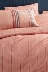 Pamena Ranforce Single Duvet Cover Set - 100% Cotton Salmon